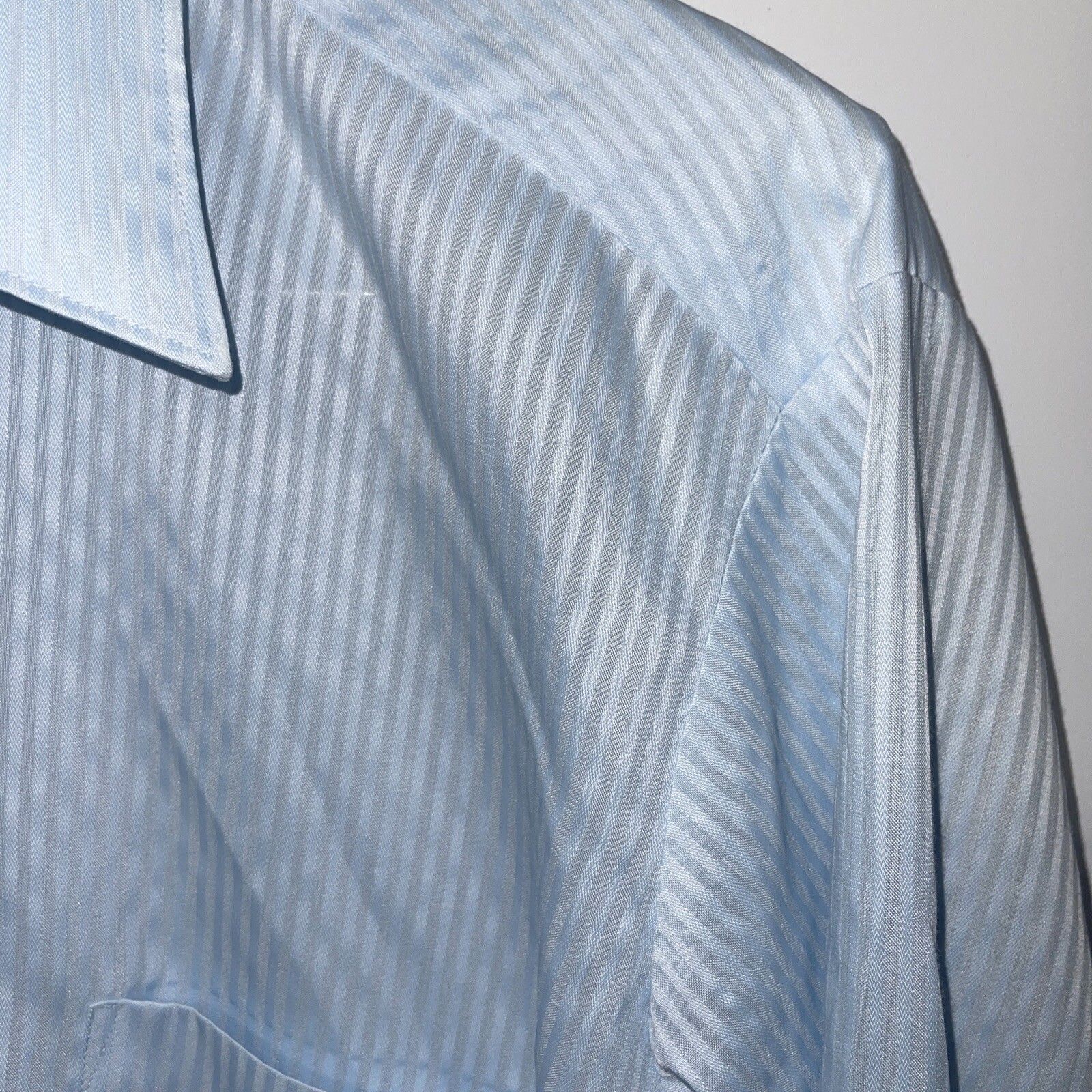 Sears Perma Prest Men's Shirt 16 32-33 Button Up Light Blue Retro Vintage — image 5 of 8